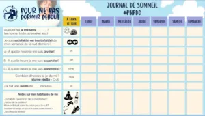 Agenda de sommeil irrégulier montrant un déséquilibre du rythme de sommeil sur la semaine